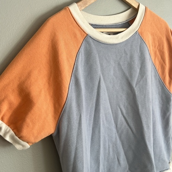 MADEWELL Short-Sleeve Sweatshirt in Colorblock Size Small - Picture 6 of 11